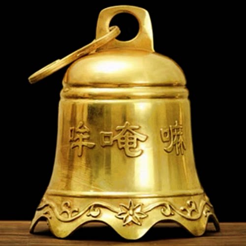 铜铃铛大中小号铜钟风铃镇宅钟声发财净面钟六字真言玲家居寺庙挂 - 图2