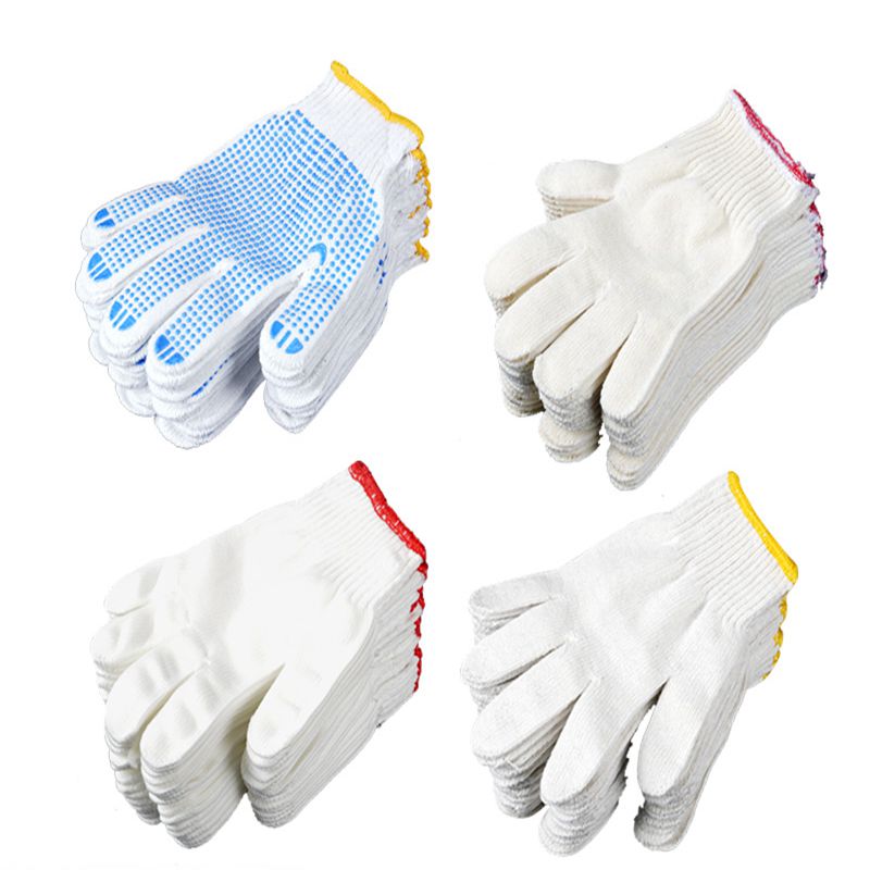 手套劳保棉纱线手套劳保防滑耐磨劳动尼龙劳工纯棉手套男工地干活 - 图3