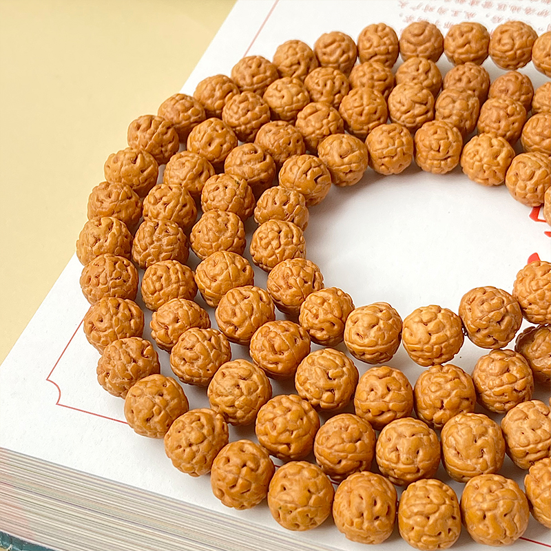 天然高密蛤蟆背爆肉小金刚菩提原籽散珠素珠108颗手串DIY配饰男女 - 图2