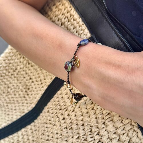 「新年礼物」波西米亚风天然石可调节编织细手链水晶小众爱心手饰 - 图3