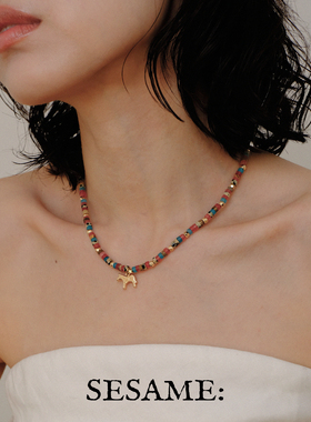 「新年礼物」本命马年马上爆富小马吊坠项链女新年多巴胺毛衣链