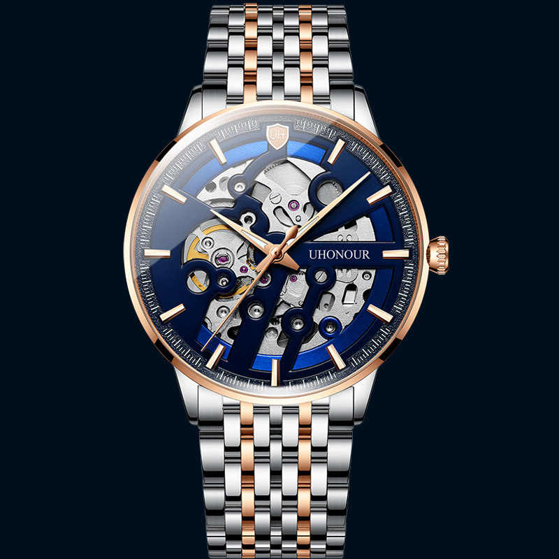 瑞士宇赫男士防水机械表男全薄机芯 宝梭易思捷国产腕表