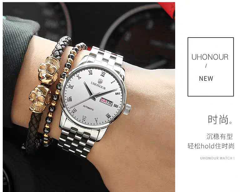 瑞士宇赫男士防水机械表全自动机芯 宝梭易思捷国产腕表