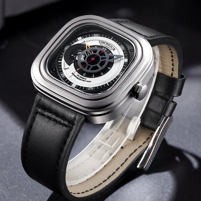 瑞士宇赫男士防水机械表全自动机芯 宝梭易思捷国产腕表