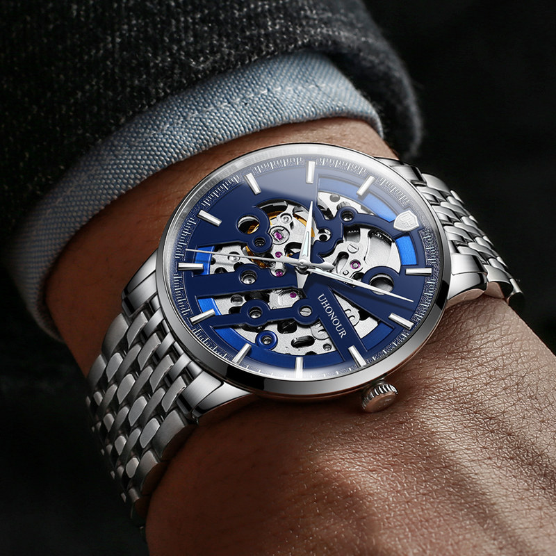 瑞士宇赫男士防水机械表男全薄机芯 宝梭易思捷国产腕表