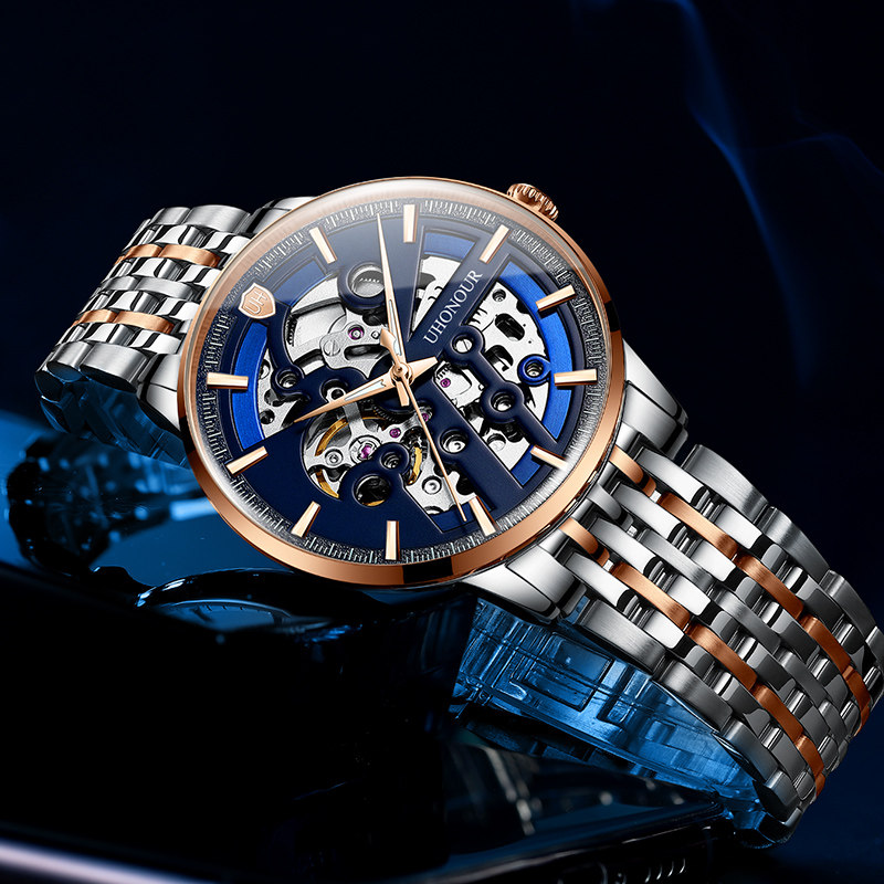 瑞士宇赫男士防水机械表男全薄机芯 宝梭易思捷国产腕表