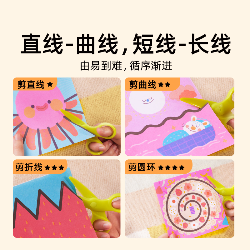 美乐童年儿童剪纸手工diy幼儿园2岁立体入门趣味宝宝折纸书玩具 - 图1