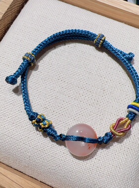 天然平安扣编绳手串冰飘花