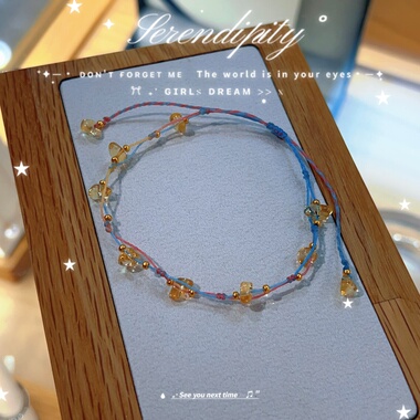 天然不规则黄水晶手链