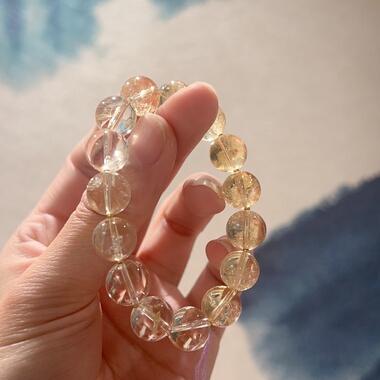 天然黄阿塞水晶手串女款