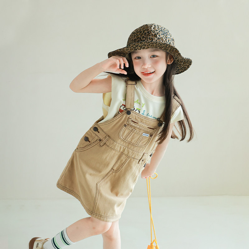 大耳象女童撞色线纯棉牛仔背带裙夏季新款儿童时装裙子,淘宝优惠券,粉丝福利购,淘宝优惠卷