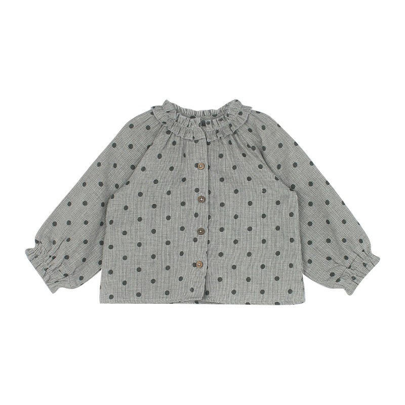 大耳象女童花边领波点长袖小衫秋季新款宝儿纯棉宽松灯笼袖上衣,淘宝优惠券,粉丝福利购,淘宝优惠卷