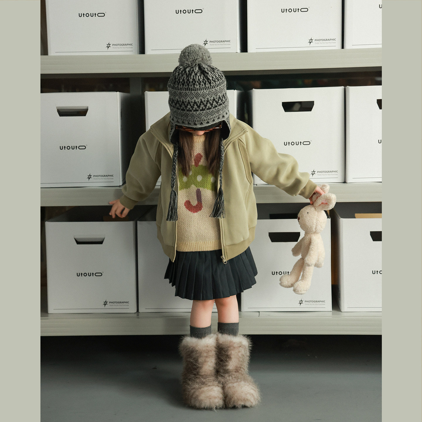 大耳象女童加绒拉链卫衣收口卫裤冬季新款宝儿运动保暖休闲套装,淘宝优惠券,粉丝福利购,淘宝优惠卷