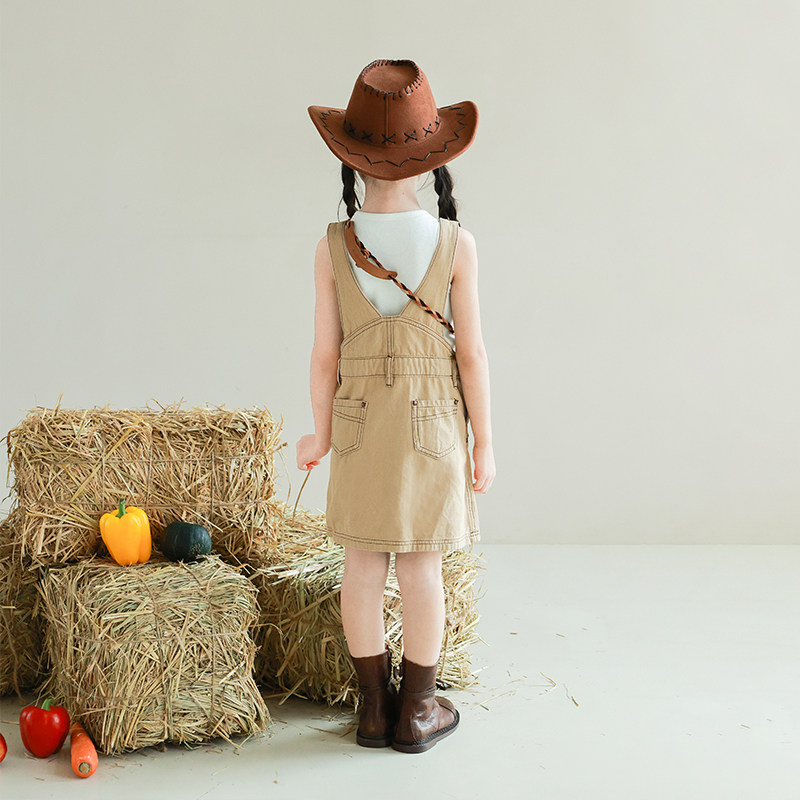 大耳象女童撞色线纯棉牛仔背带裙夏季新款儿童时装裙子,淘宝优惠券,粉丝福利购,淘宝优惠卷