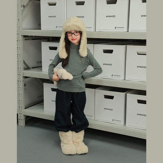 Utouto winter four-color turtleneck printed bottoming shirt