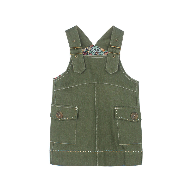 大耳象女童口袋碎花背带裙秋季新款宝儿休闲洋气潮流裙子,淘宝优惠券,粉丝福利购,淘宝优惠卷