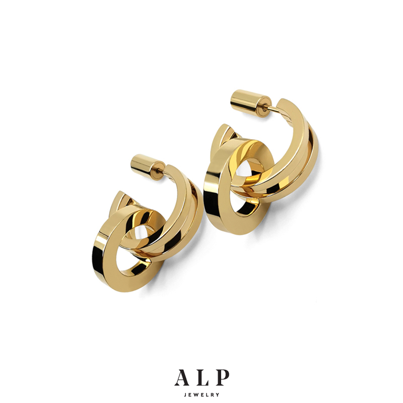 ALP JEWELRY ZERO归零两用三环耳环设计师个性欧美中性耳钉耳坠-图3