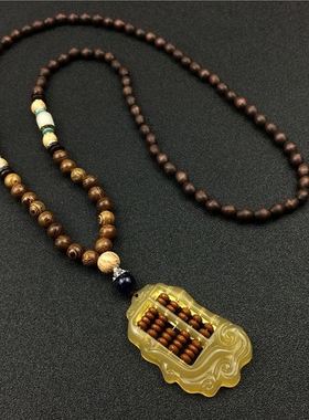 中国风衬衣服脖子挂链吊坠男长款