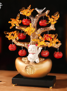 吉猫堂树脂祝福新中式家居招财猫