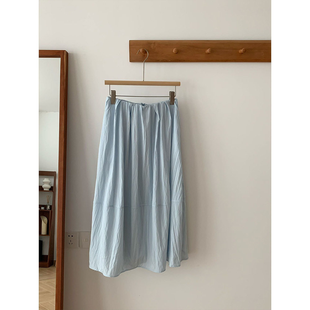 高腰显瘦中长款松紧腰半身裙2025夏季新款法式复古a字大摆裙伞裙,淘宝优惠券,粉丝福利购,淘宝优惠卷