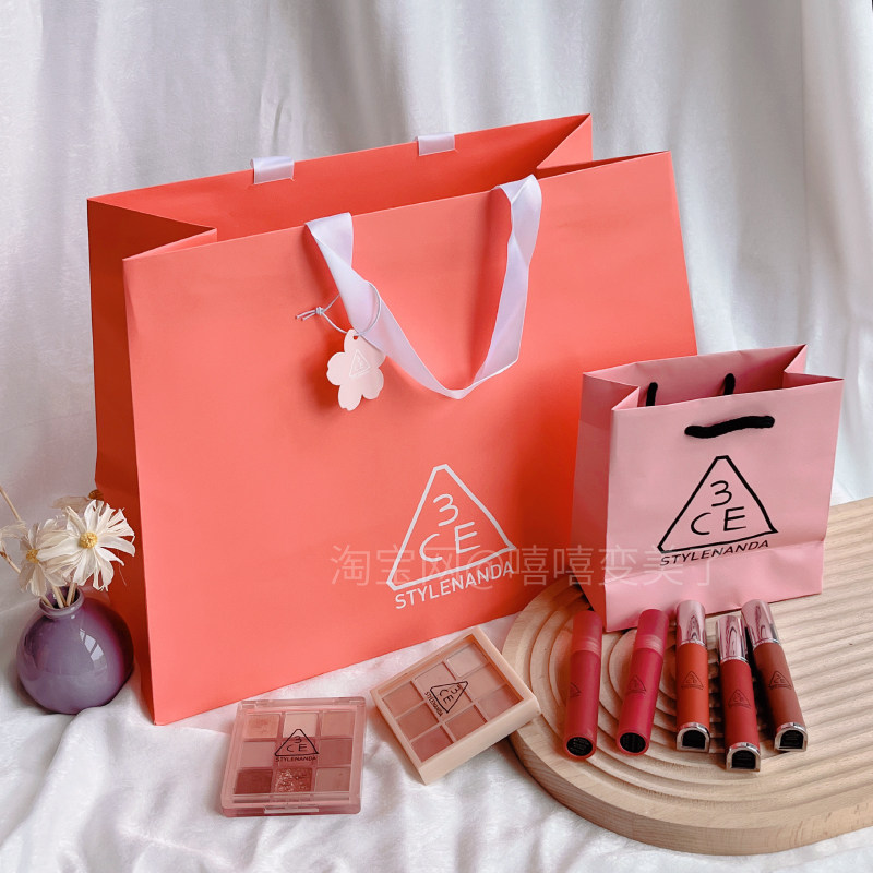 3CE礼品袋粉色精美礼品购物袋小号/中号/大号手提袋,淘宝优惠券,粉丝福利购,淘宝优惠卷