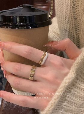 戒指女ins小众高级感设计套戒2023年新款一对装开口轻奢双层滴釉