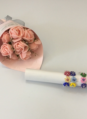 满2包邮 stepbysong小清新彩色珠子花朵戒指