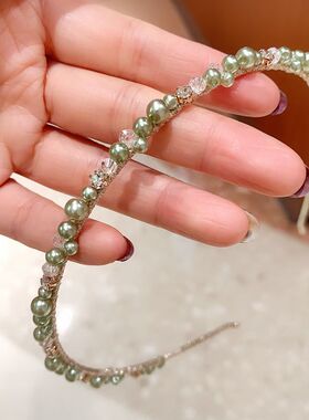 韩版甜美珍珠发箍手工绕金丝头箍细压发发卡头饰复古法式