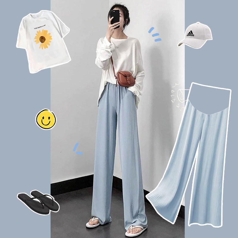 孕妇夏装外出时尚款夏季网红裤子 沐月母婴套装