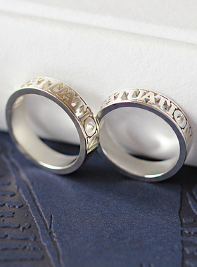 创意925纯银情侣戒指轻奢刻字