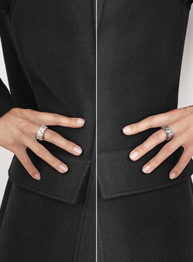 石头戒指原创设计925潮免费刻字