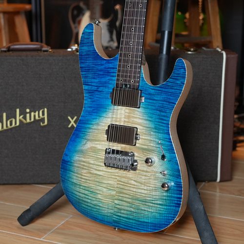 Soloking MS-2 Custom FMT24限量款Bail Blue电吉他 - 图0