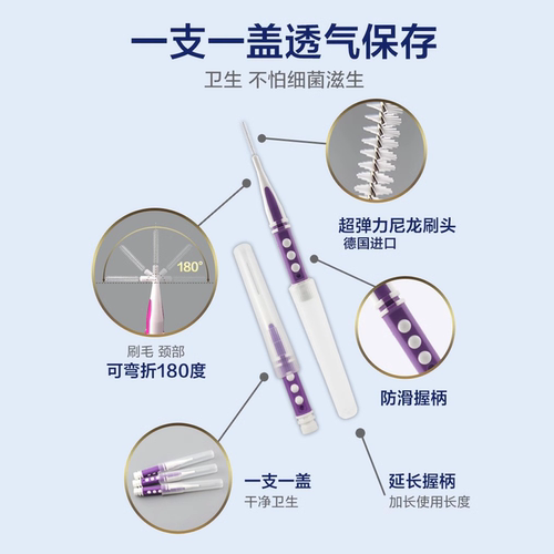 奈森克林l型牙缝刷正畸牙刷矫正牙齿软毛牙线间隙刷牙齿间刷 - 图1