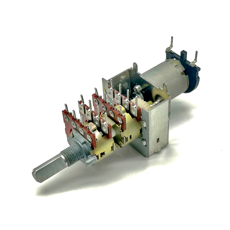 148型四联带马达电位器50KBX4 B50K 柄长20MMF 16脚 - 图0