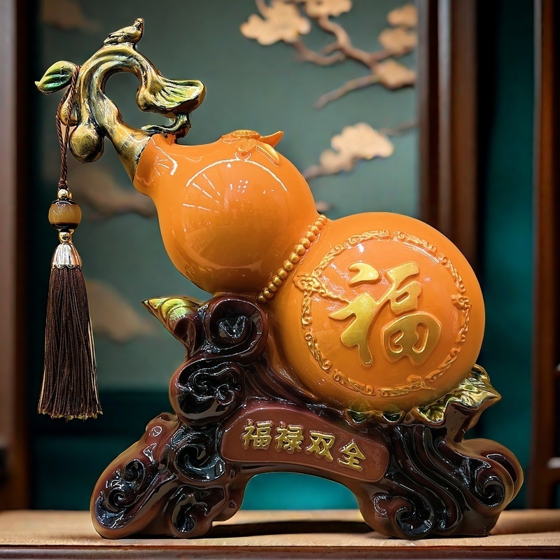 创意葫芦摆件玄关电视柜桌面酒柜装饰品客厅中式招财乔迁新居礼物