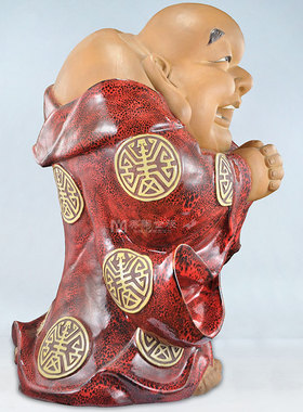 陶瓷手工艺精品送礼酒柜门笑佛像