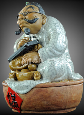 石湾陶瓷大师工艺中式家居门摆件