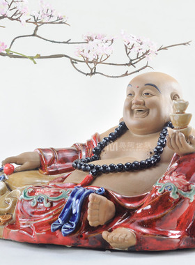 大师门客办公厅笑佛像石湾陶瓷