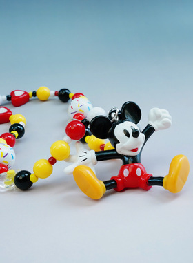 趣味时尚卡通可爱米老鼠亚克力彩色串珠新款个性颈链锁骨链项链女