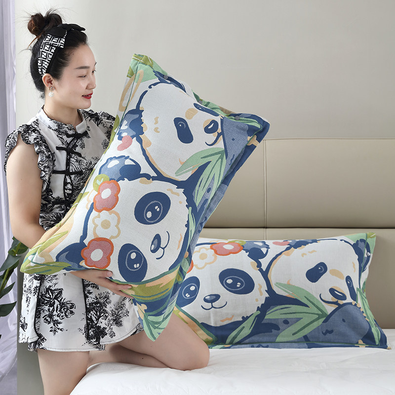 纯棉纱布按扣枕套一对加大加厚宿舍枕头套家用成人透气吸汗枕套,淘宝优惠券,粉丝福利购,淘宝优惠卷
