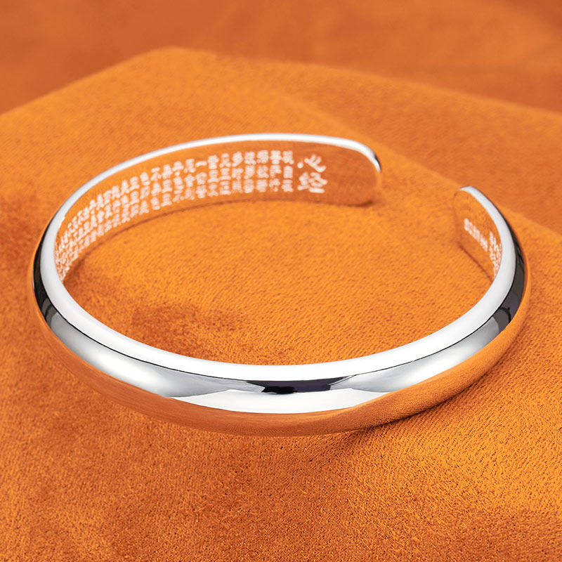 顺钦银楼s999足开口光面子纯银手镯 顺钦银楼手镯