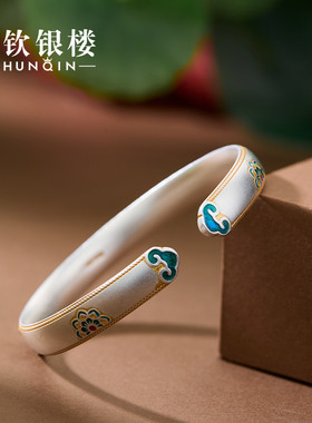 顺钦银楼新中式足银宝吉相银手镯