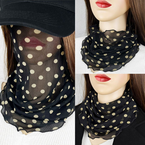 百变新款春夏季挂耳防晒面纱面罩遮脸丝巾护颈围脖套头女薄款百搭 - 图0