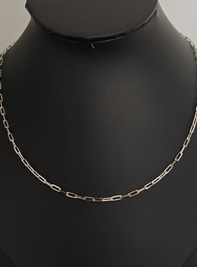 时尚简约纯银镀金回形针项链