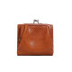 Cowhide gold short wallet for women