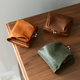 Cowhide gold short wallet for women