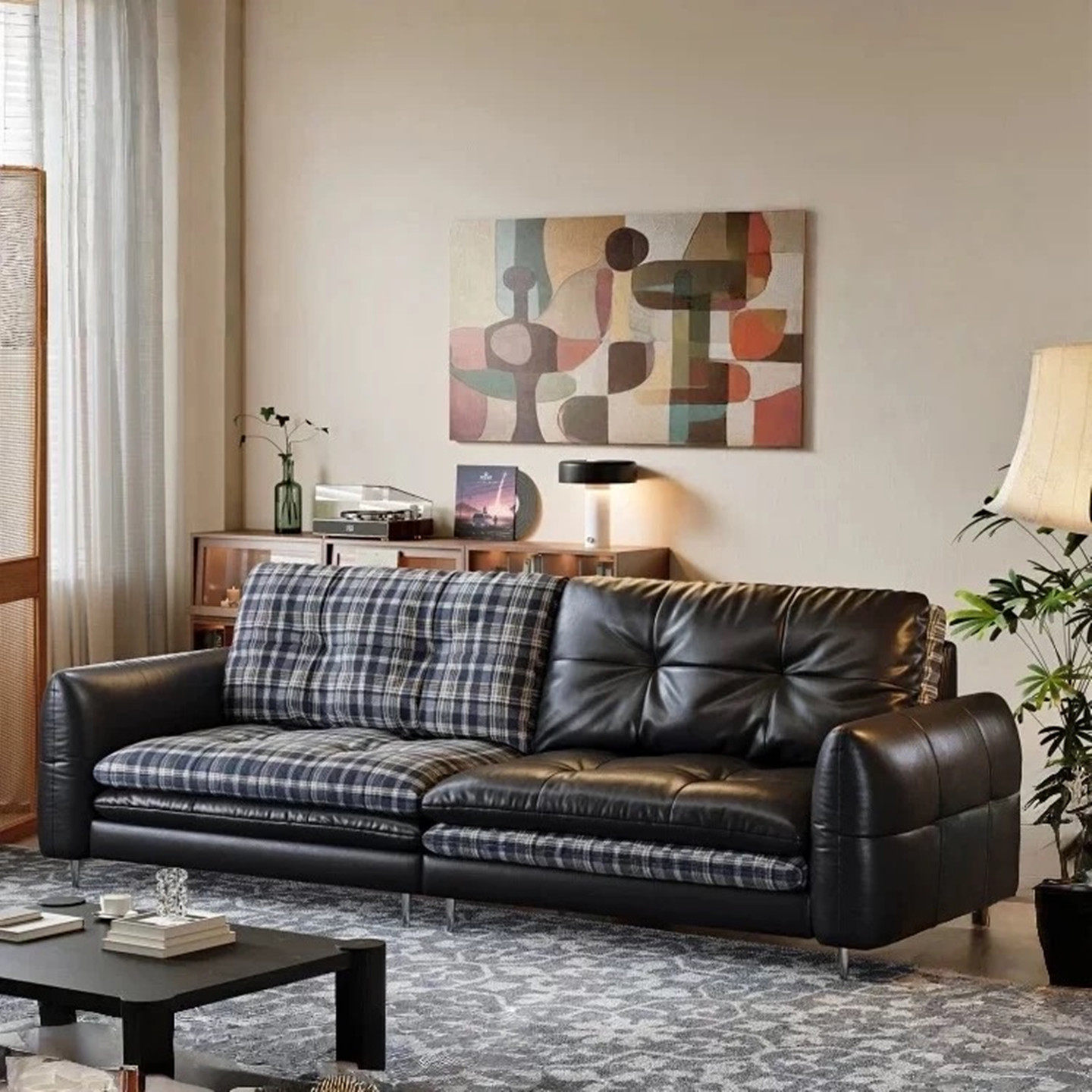 中古风油蜡真皮汉堡沙发皮布两用双面随意切换多功能客厅直排复古,淘宝优惠券,粉丝福利购,淘宝优惠卷