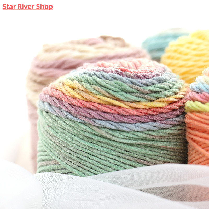 100g 193M Rainbow segment dyed yarn 5 Strand wool DIY Handma - 图3