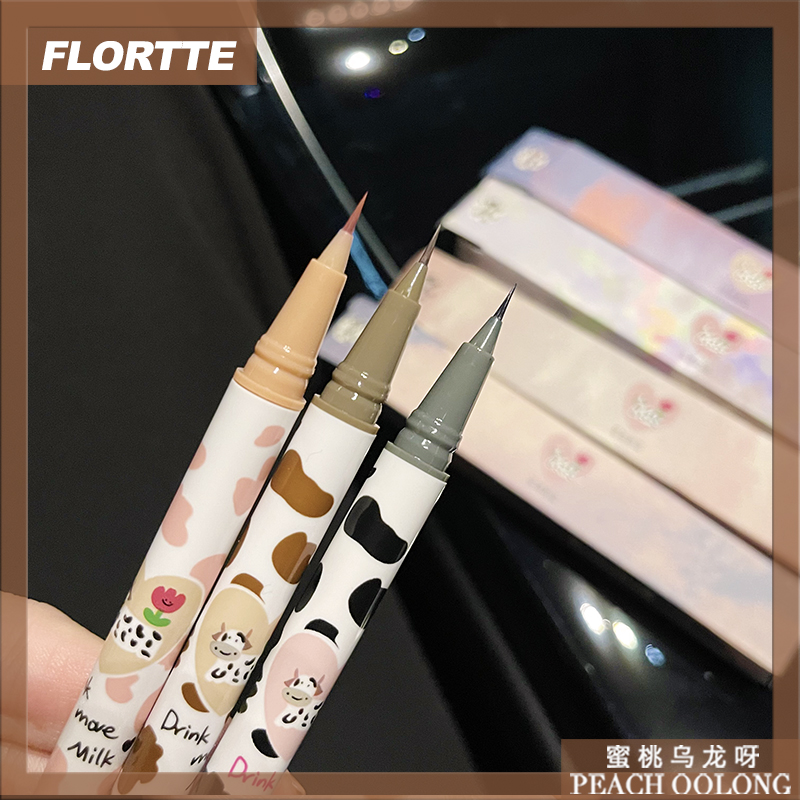 一笔就有妈生卧蚕！florte花洛莉亚哇塞好细卧蚕笔04 眼线液笔 - 图1