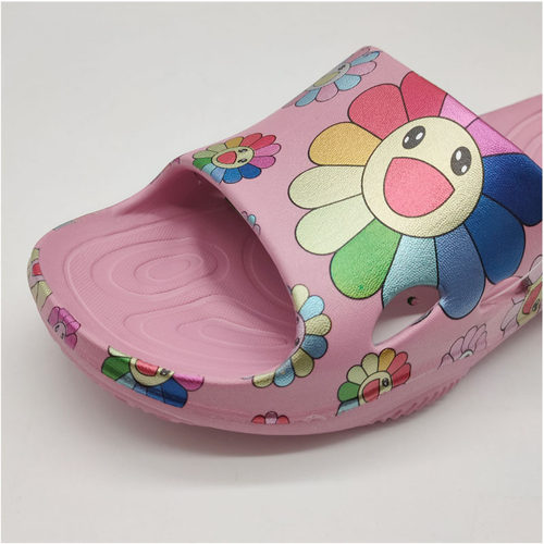 夏季VEBLEN女拖鞋eva轻便凉拖鞋印花朵黑色托鞋女款超轻环保无味 - 图1